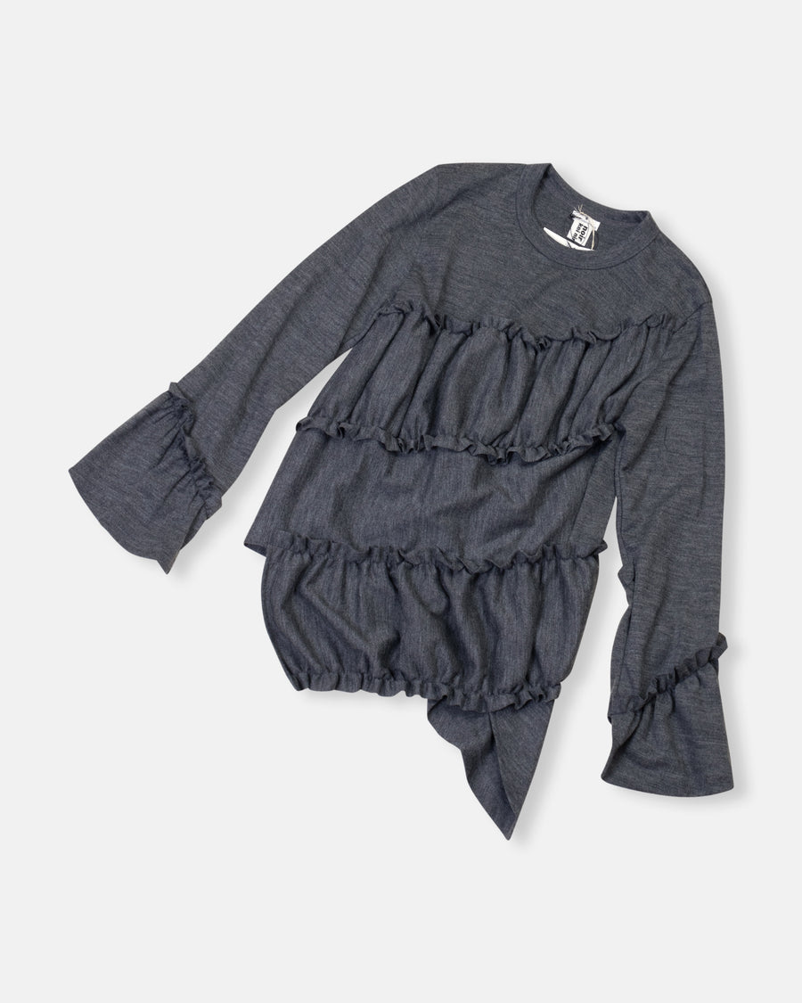 diagonal gathered top