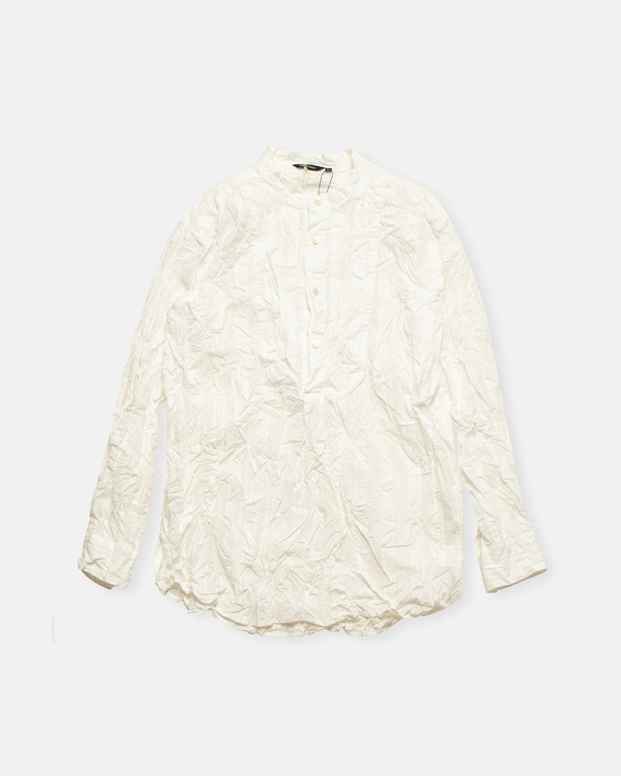 cotton dobby front pleat shirt