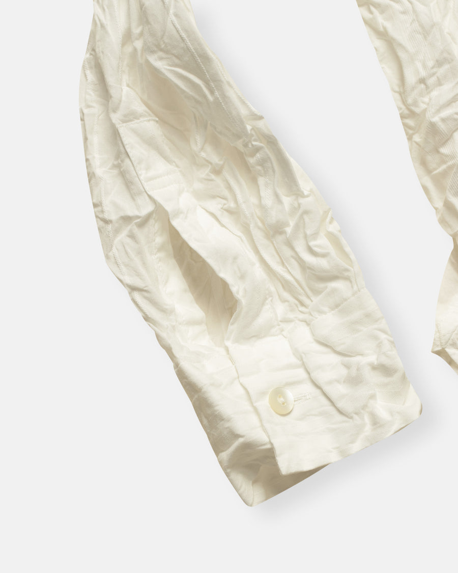 cotton dobby front pleat shirt