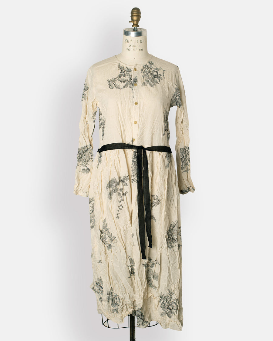 Pas De Calais Friends Of The Forest Print Dress - Natural