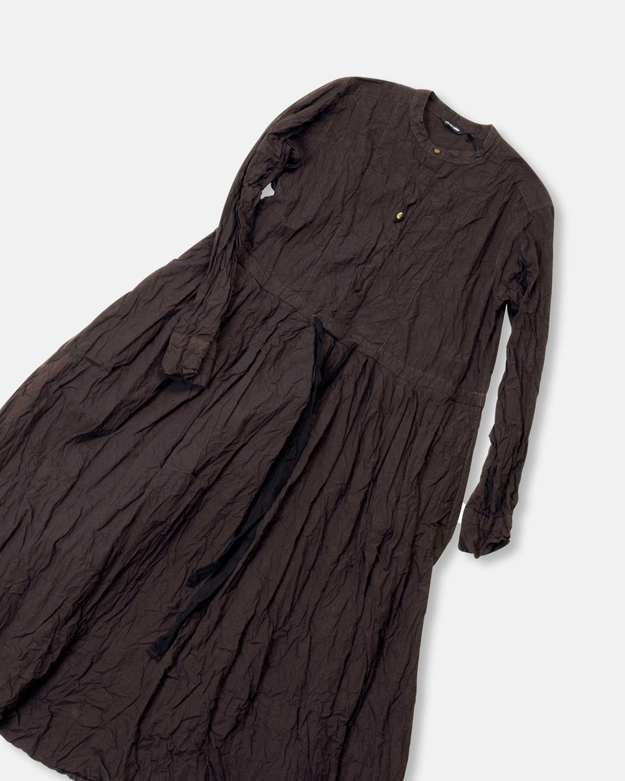 crinkle finish long dress
