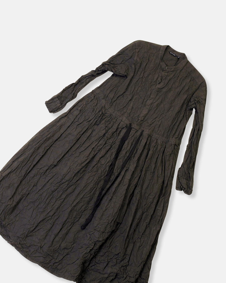 crinkle finish long dress