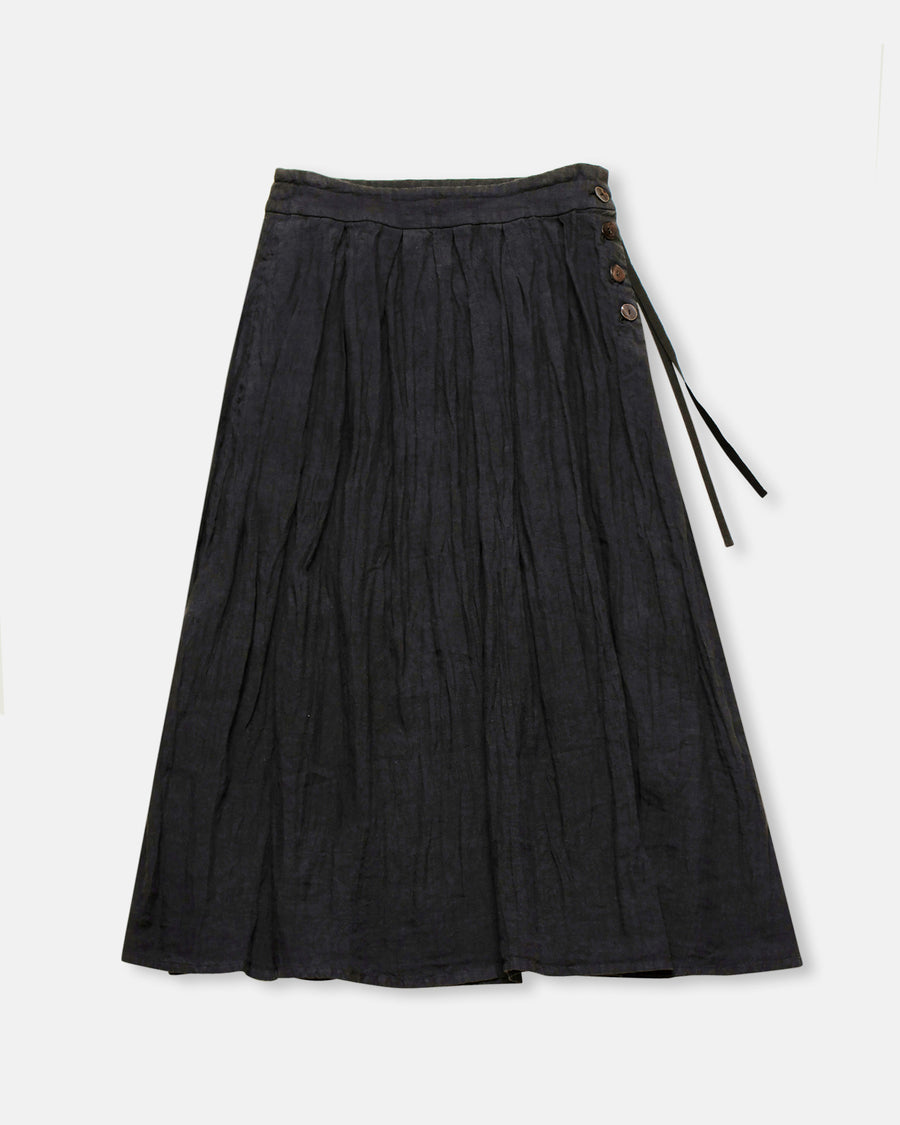 french linen box pleat skirt