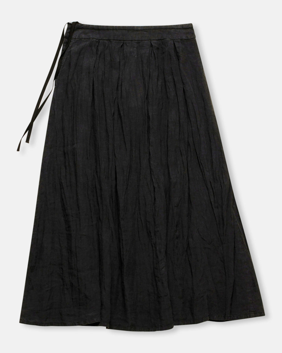 french linen box pleat skirt