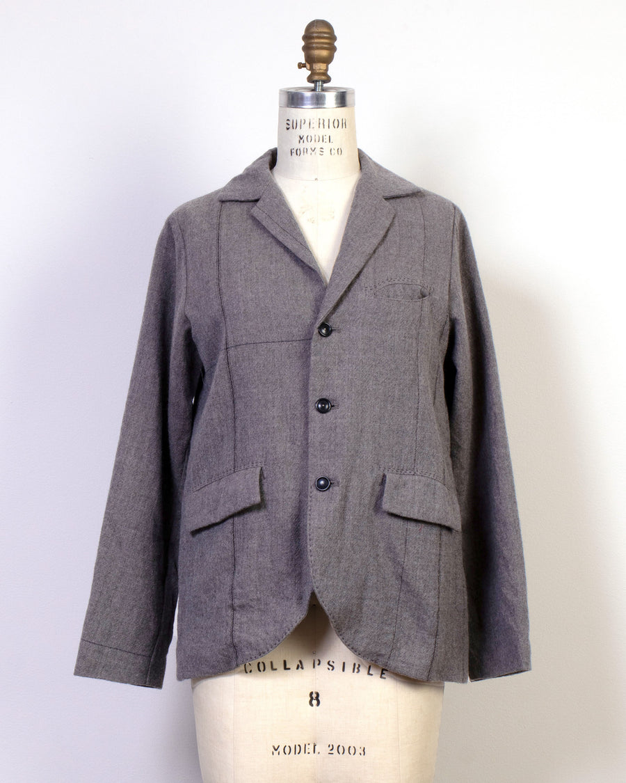wool twill three button jacket