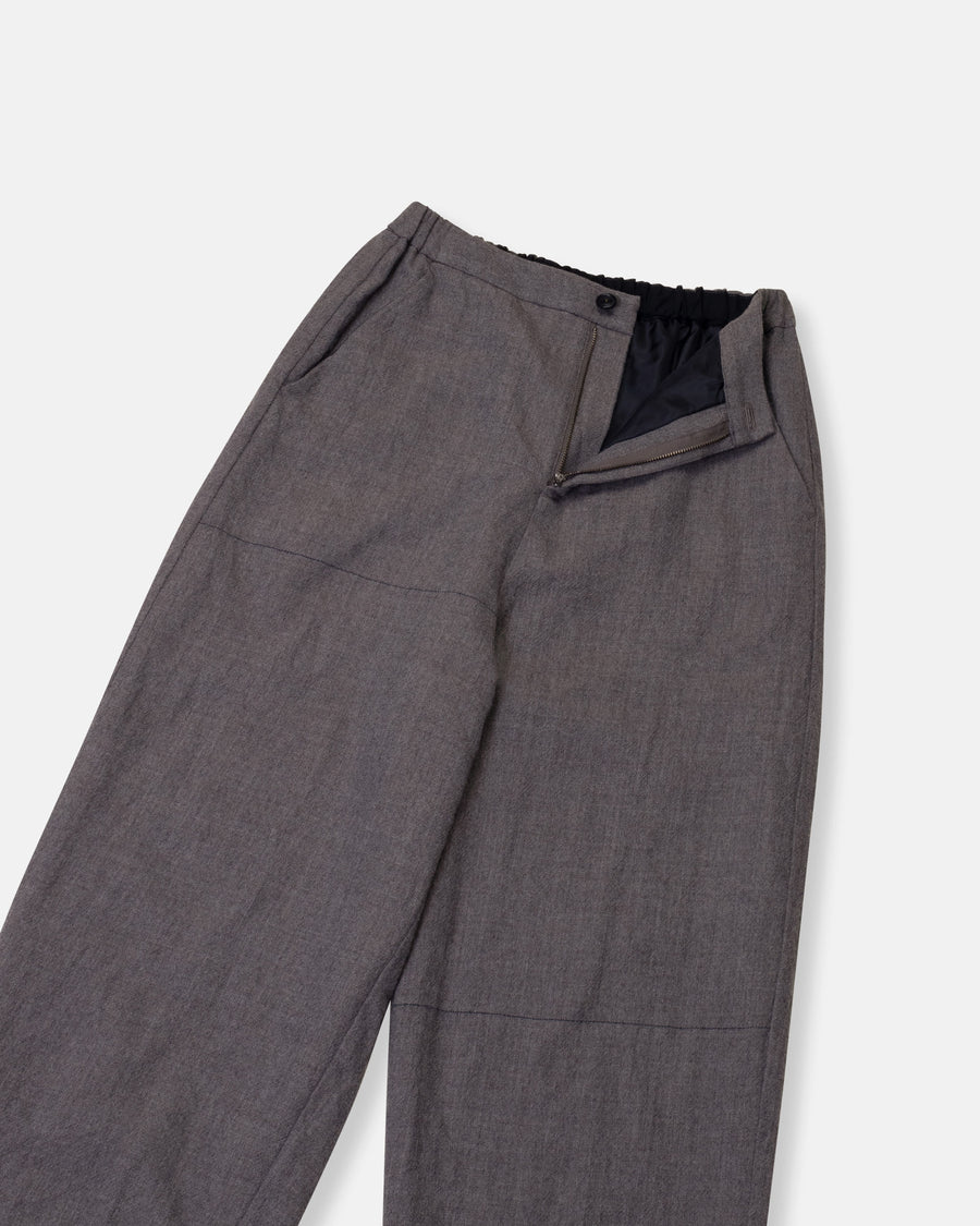 wool twill wide pants