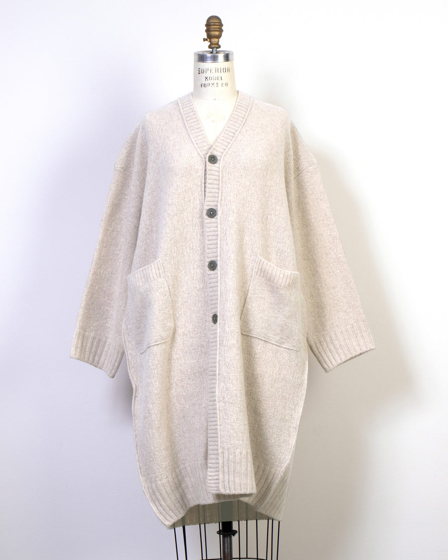 cashmere lamb v neck long cardigan