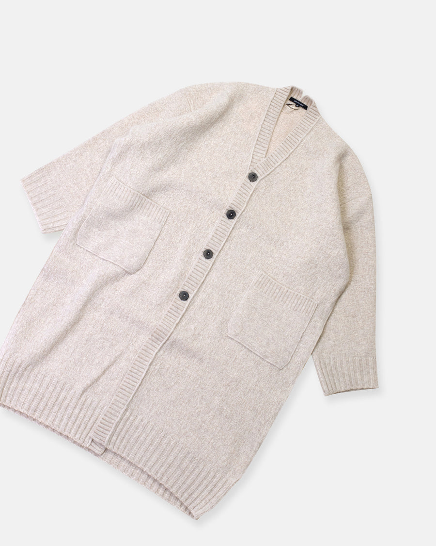 cashmere lamb v neck long cardigan