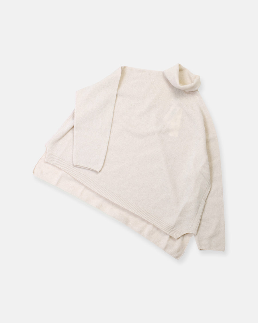 fine wool loose high neck pullover