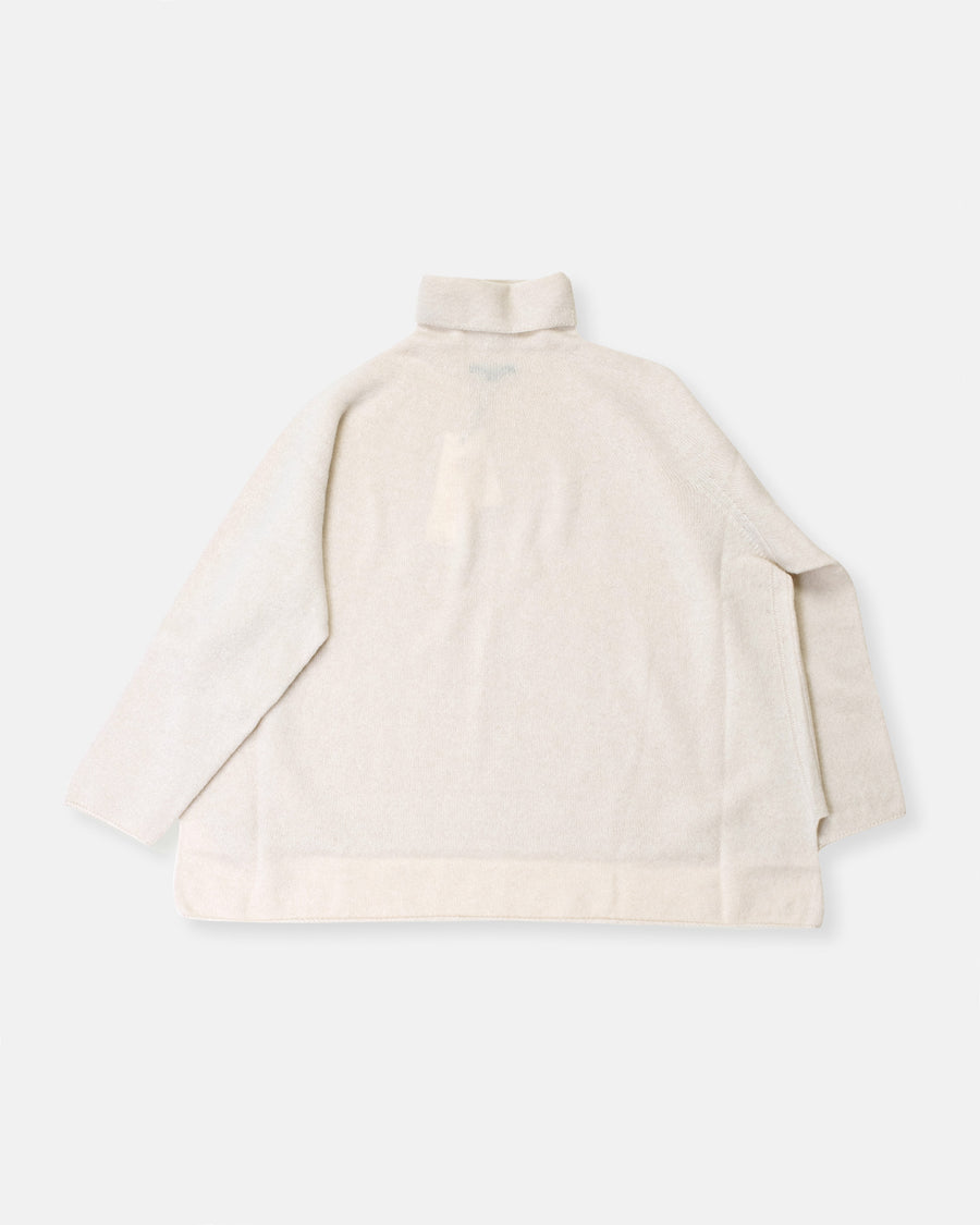 fine wool loose high neck pullover