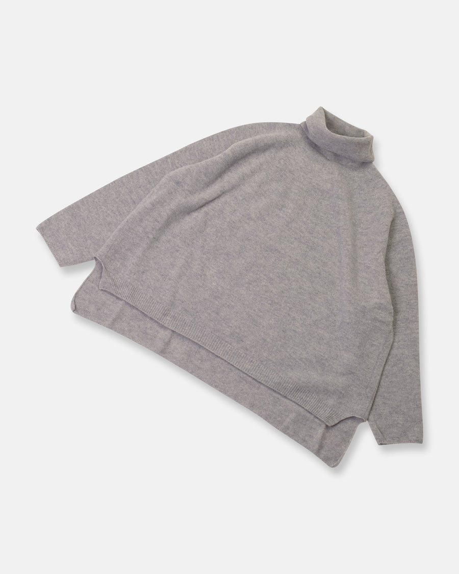 fine wool loose high neck pullover