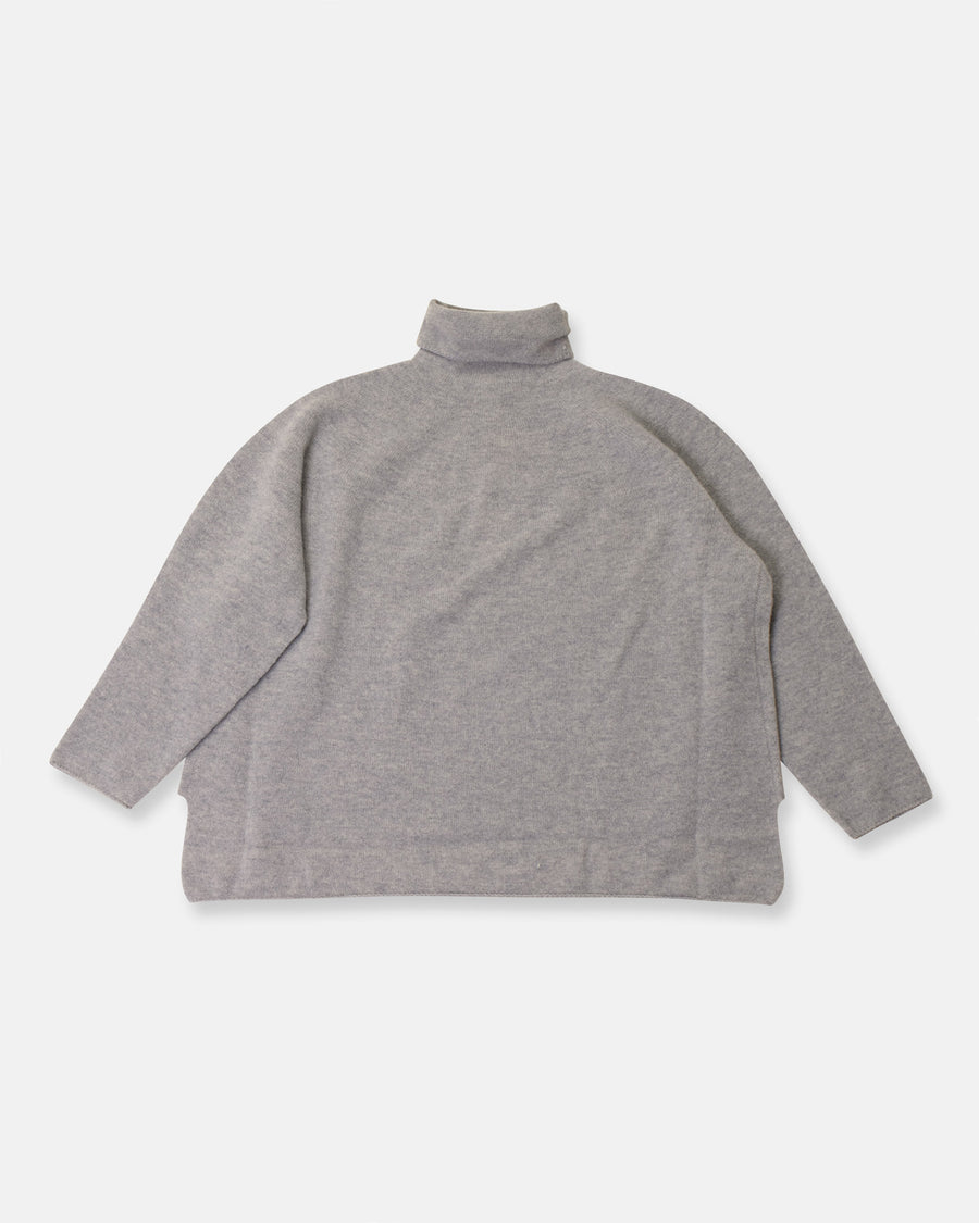 fine wool loose high neck pullover