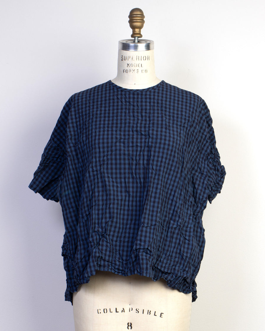 gingham check blouse