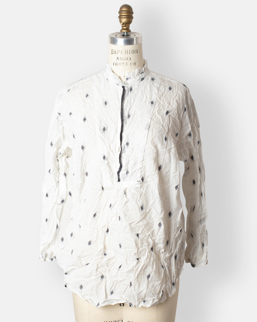 indian cotton cut dobby long pullover shirt