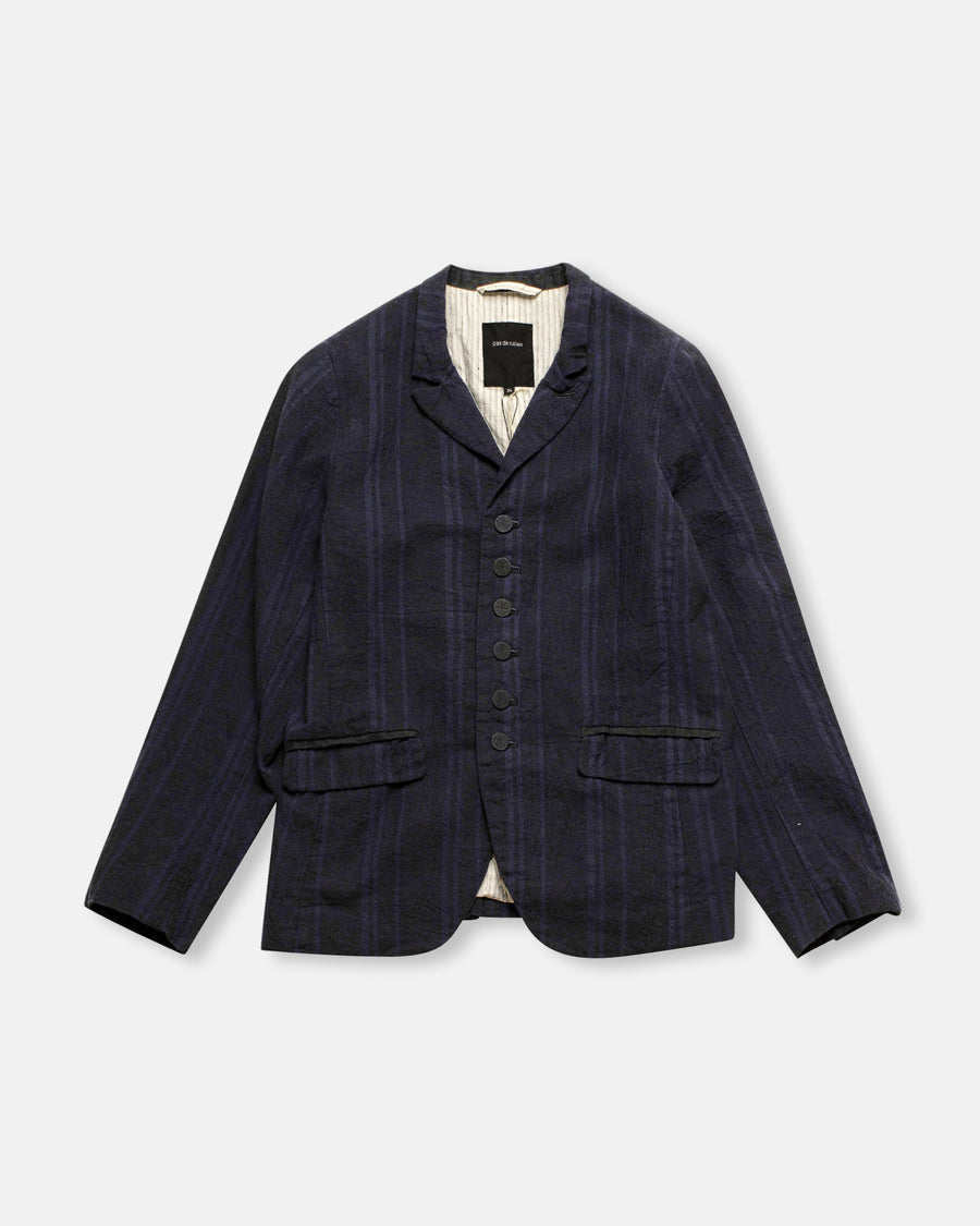 yarn dyed random stripe jacket