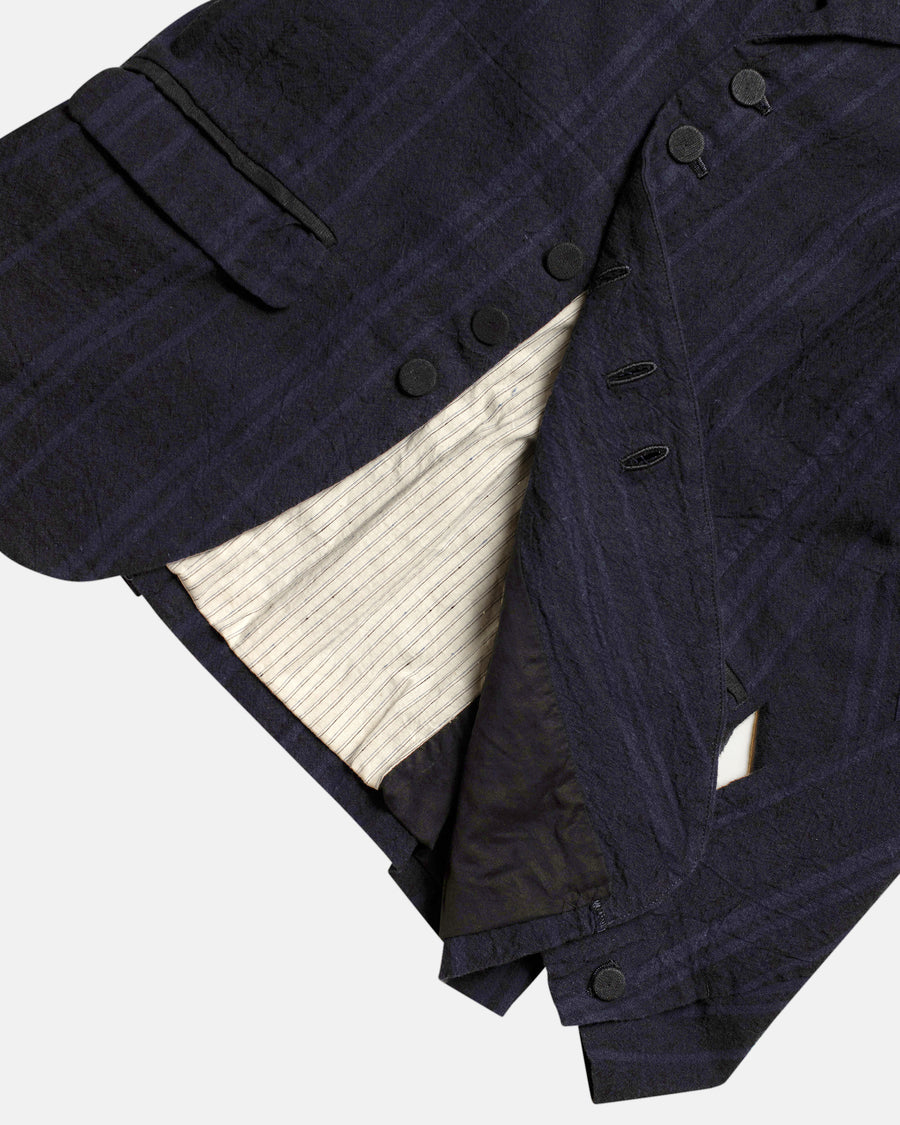 yarn dyed random stripe jacket