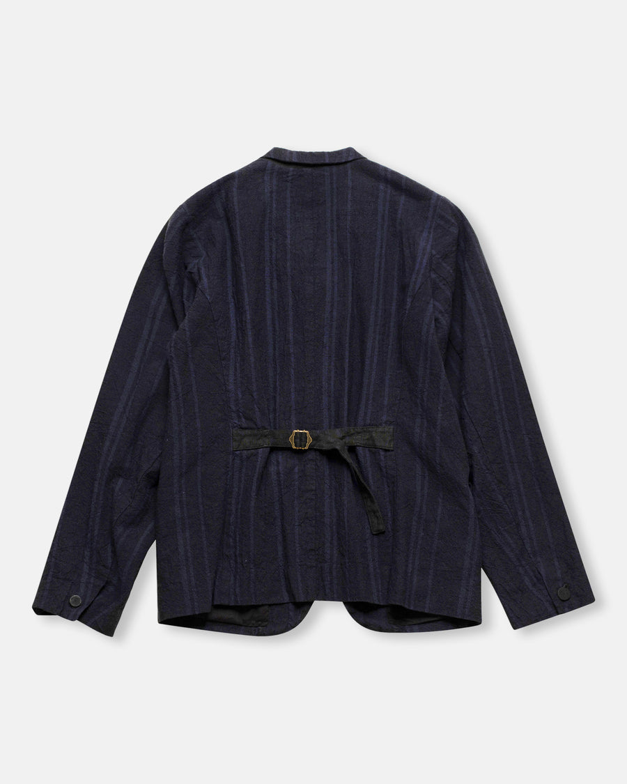yarn dyed random stripe jacket