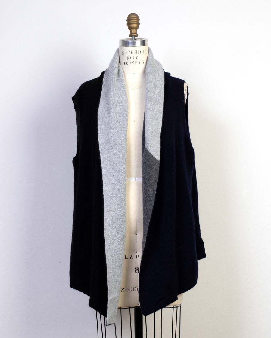 reversible color block vest