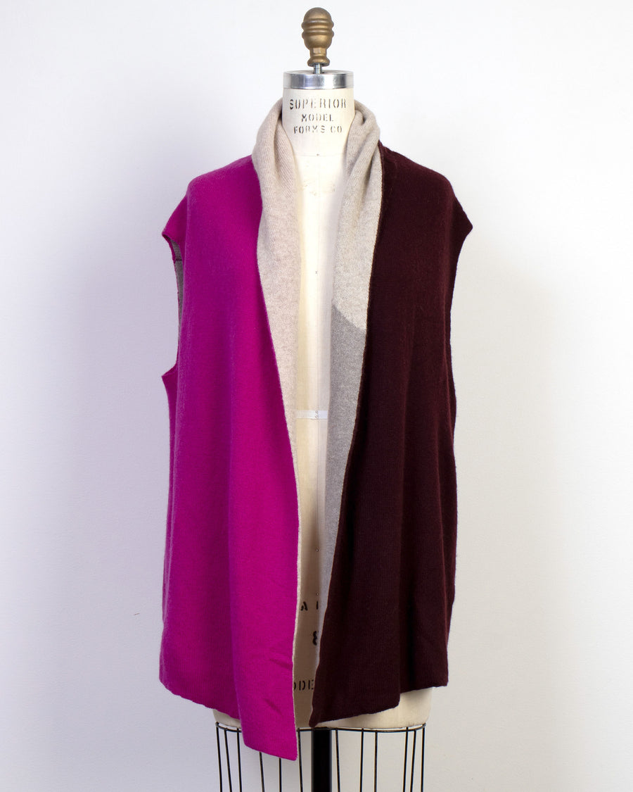 reversible color block vest