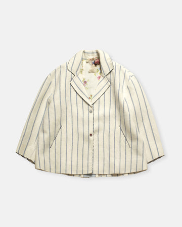 stripe and floral reversible jacket