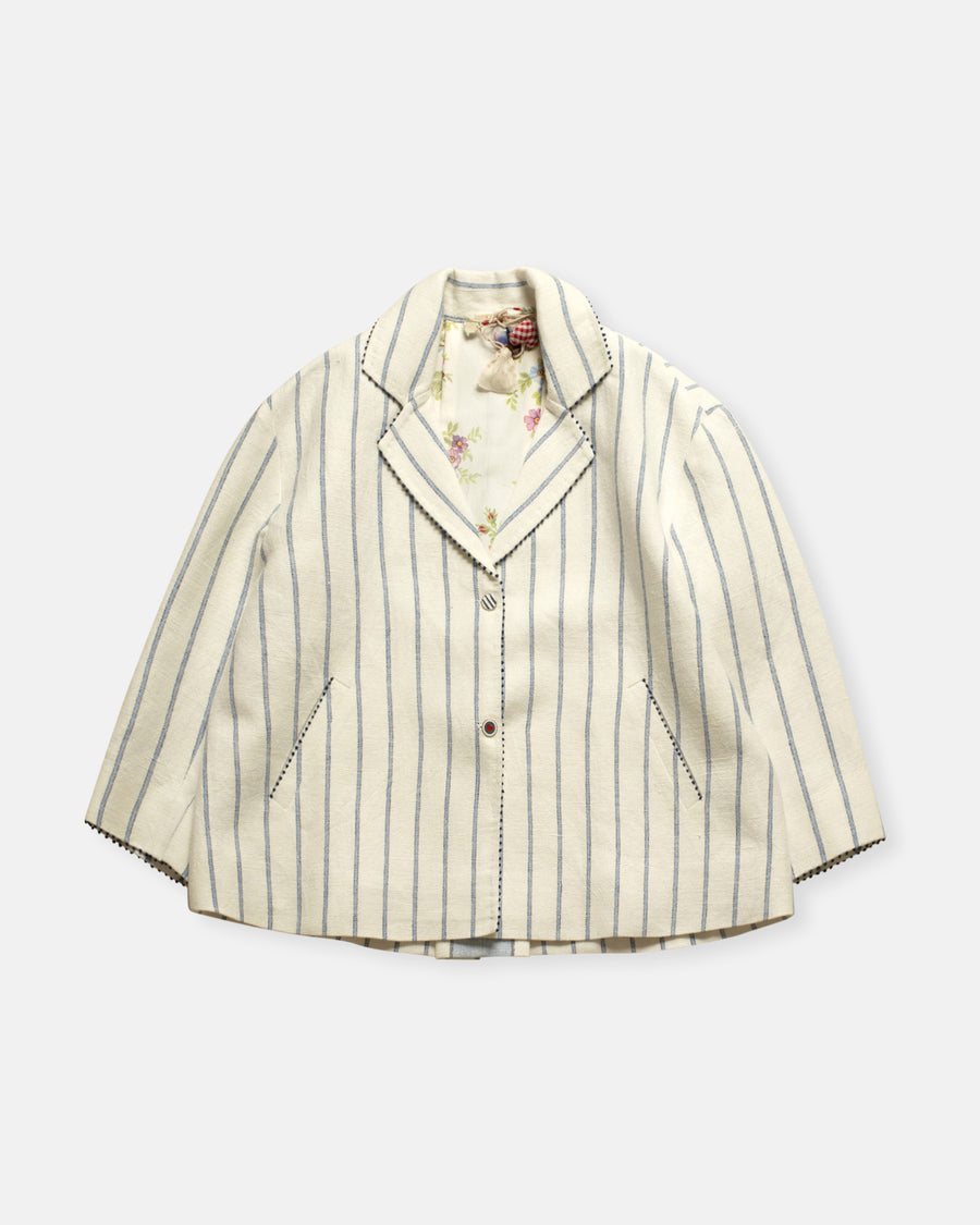 stripe and floral reversible jacket