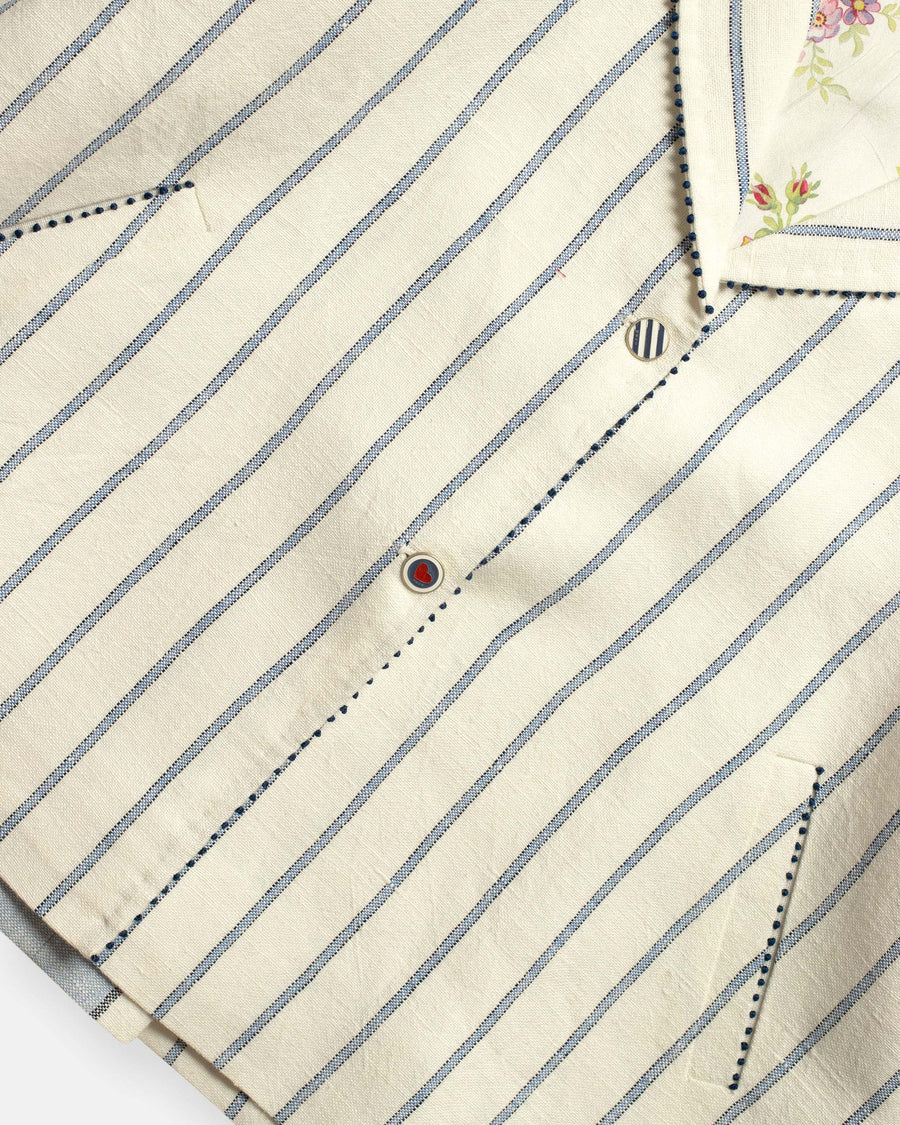 stripe and floral reversible jacket