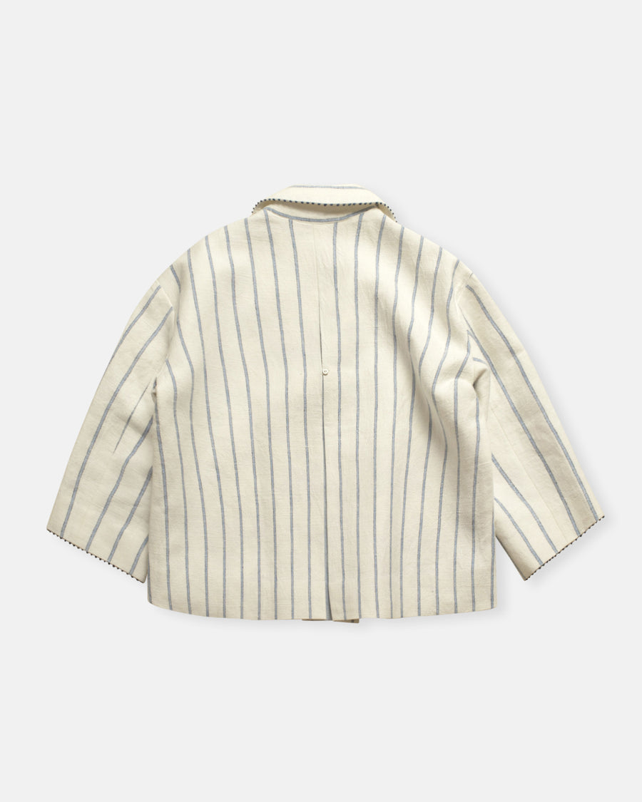 stripe and floral reversible jacket