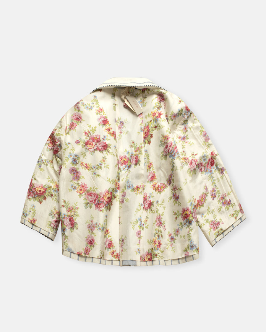stripe and floral reversible jacket