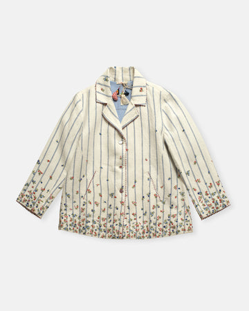 embroidered hem reversible jacket