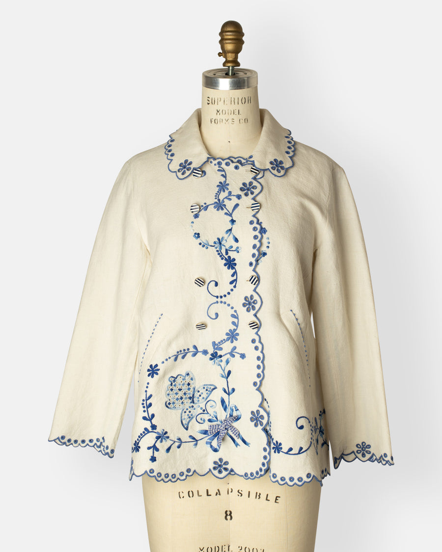 flower vine embroidered jacket