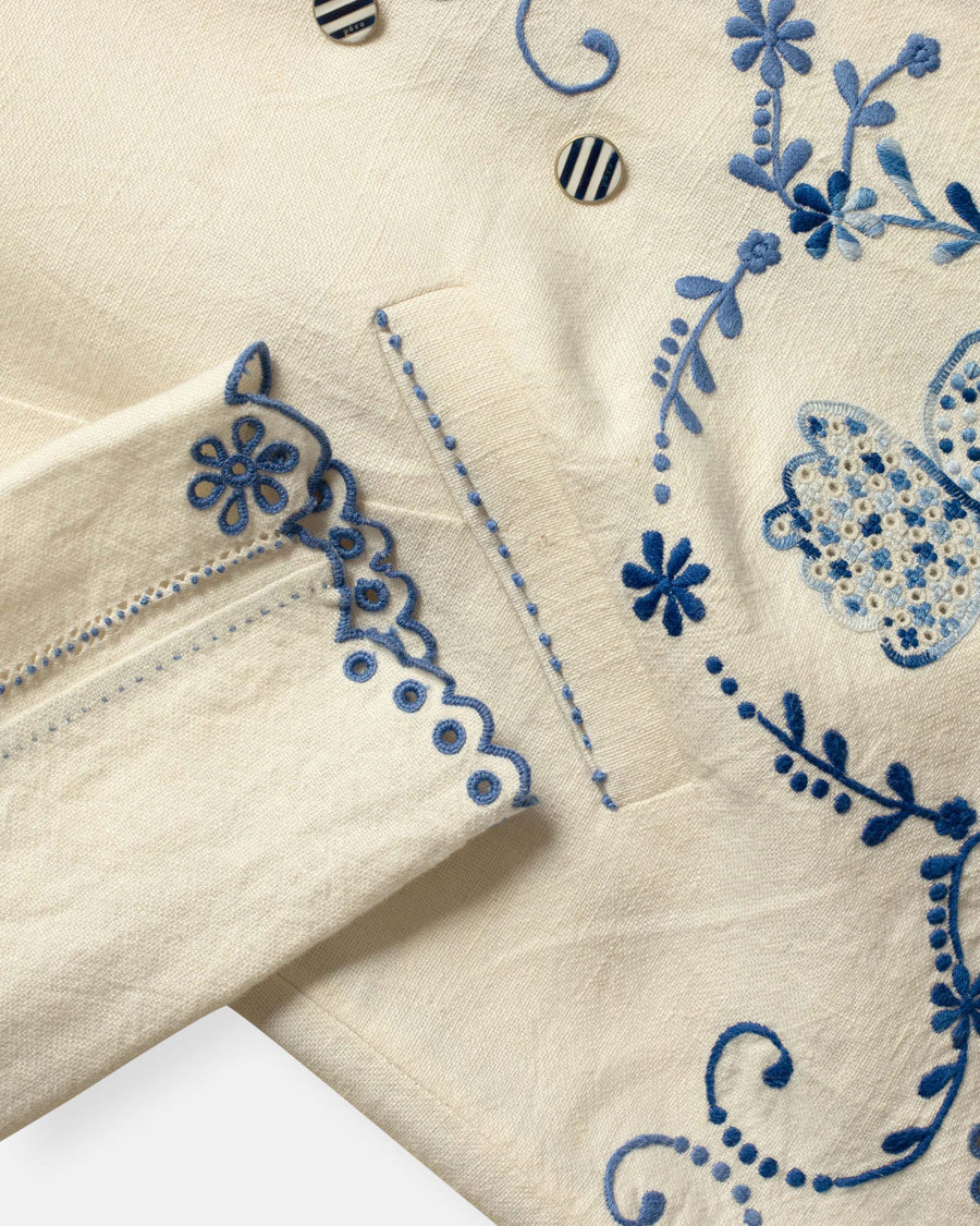 flower vine embroidered jacket