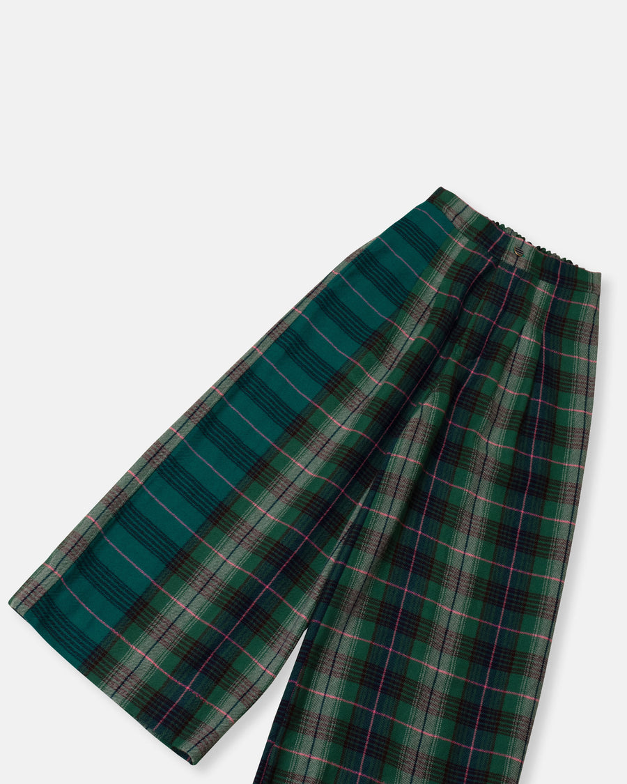 plaid wide leg pants