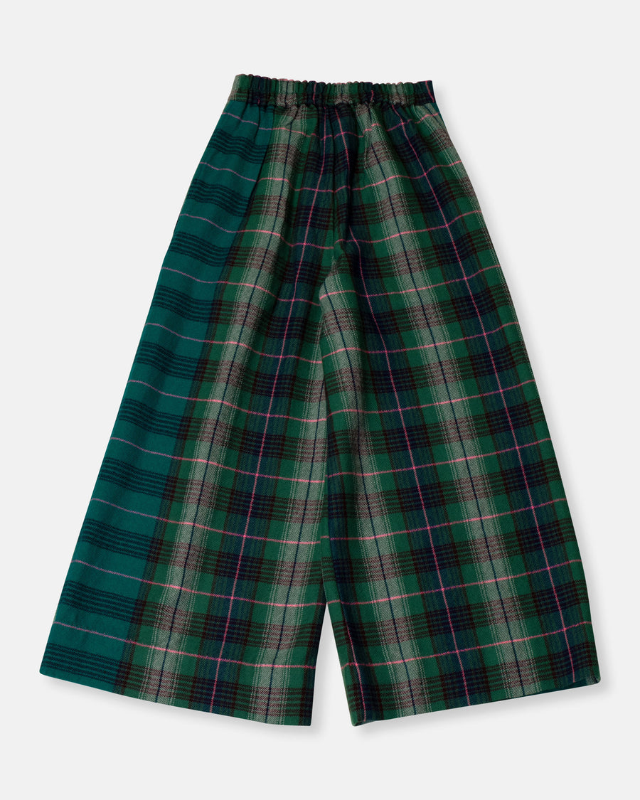 plaid wide leg pants