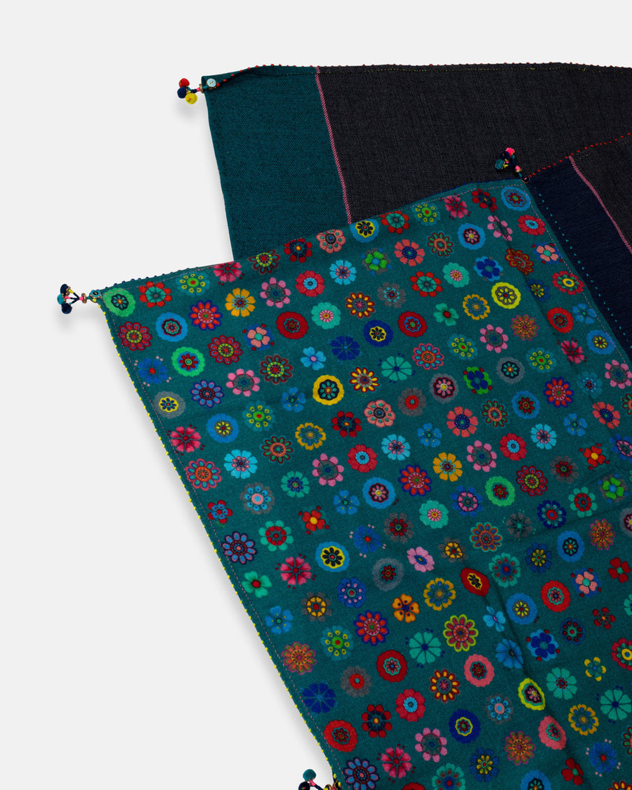 floral print pieced scarf