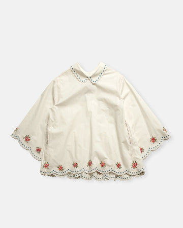 embroidered top with scallop edge