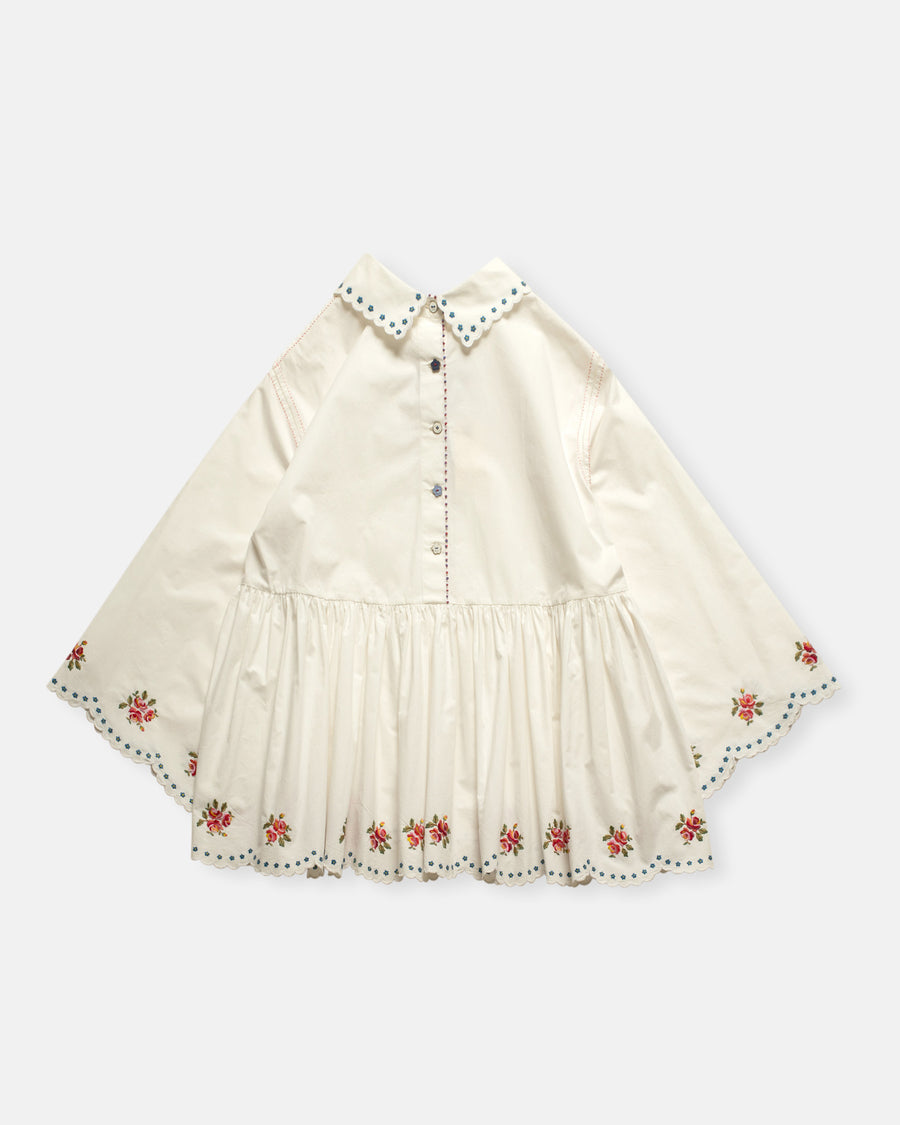 embroidered top with scallop edge
