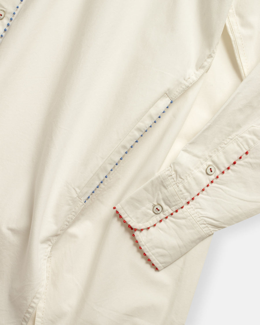 french knot trimmed shirt