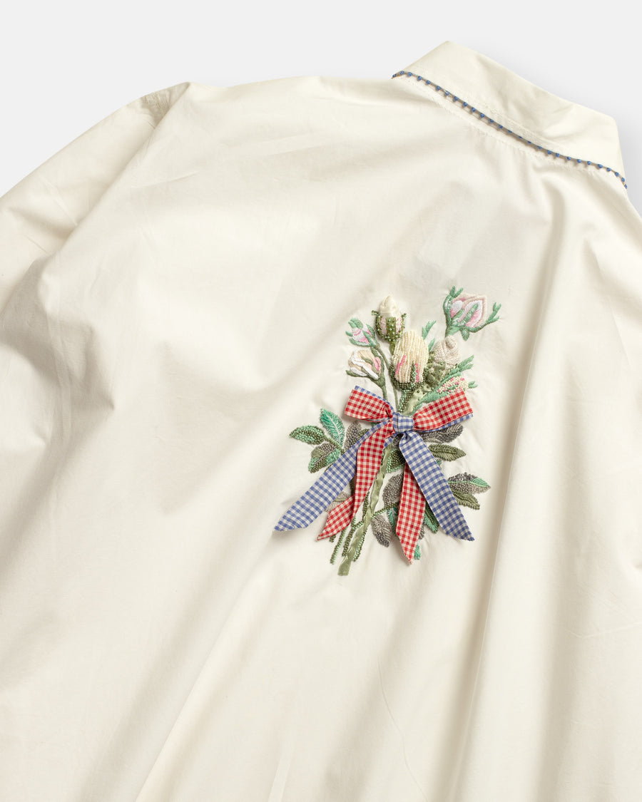 french knot trimmed shirt