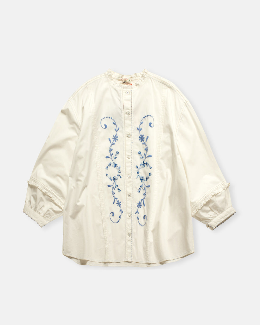 flower vine embroidered shirt