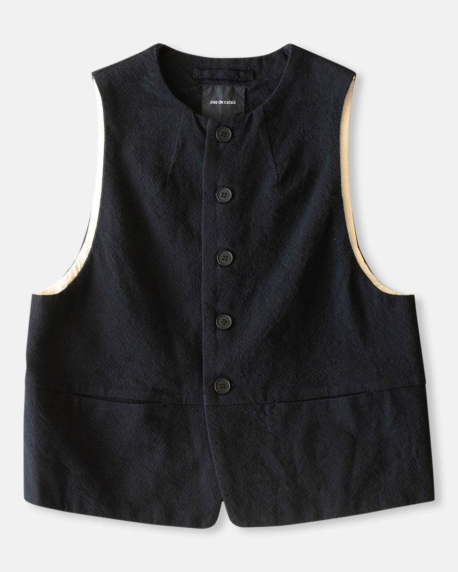 mulesing free wool cotton crew neck vest