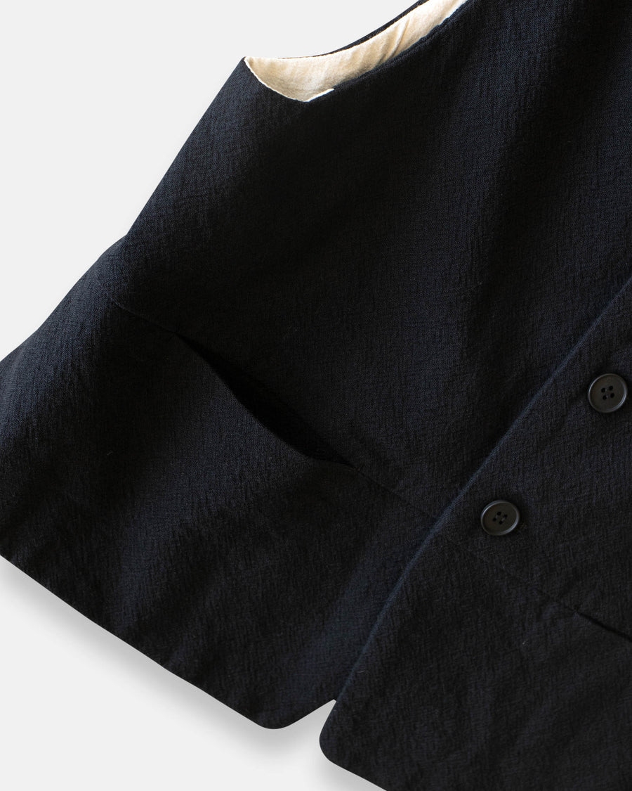 mulesing free wool cotton crew neck vest