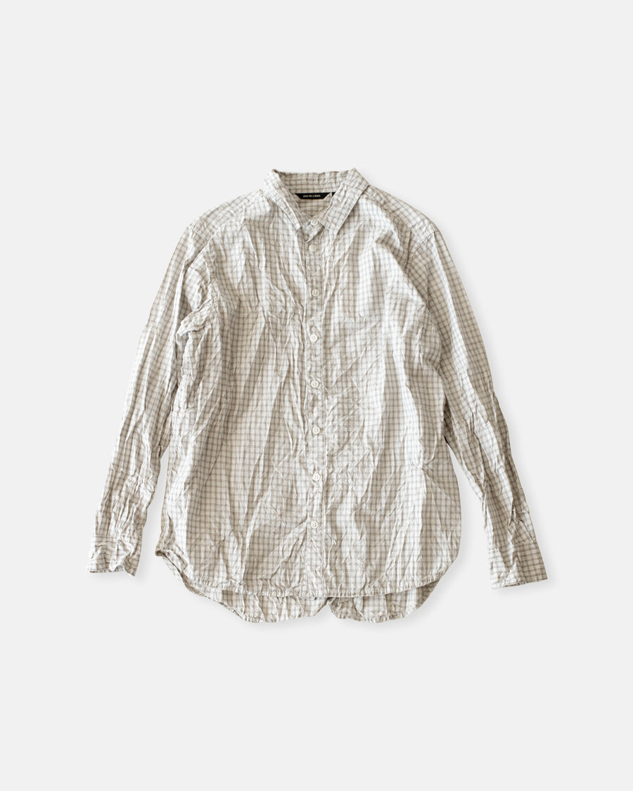 washed organic cotton mini checkered shirt