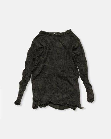 wool gauze crinkle jersey pullover