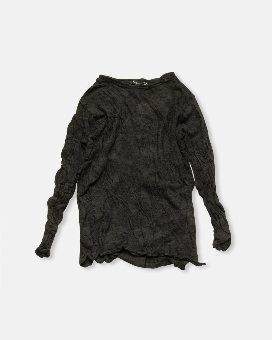 wool gauze crinkle jersey pullover