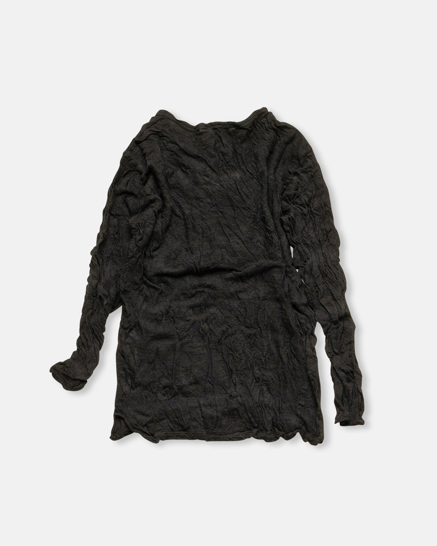 wool gauze crinkle jersey pullover