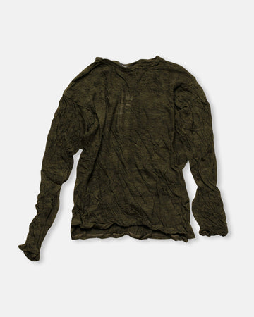 wool gauze crinkle jersey pullover