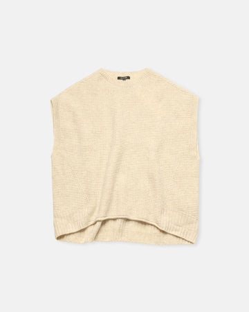 cashmere blend lambs wool boat neckline vest
