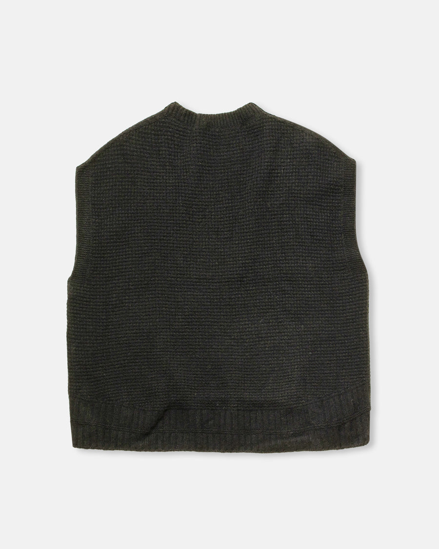cashmere blend lambs wool boat neckline vest
