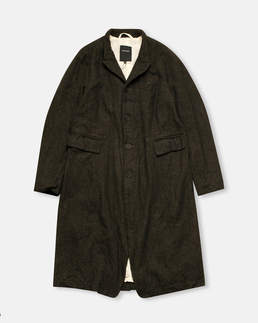 eco wool herringbone chesterfield coat