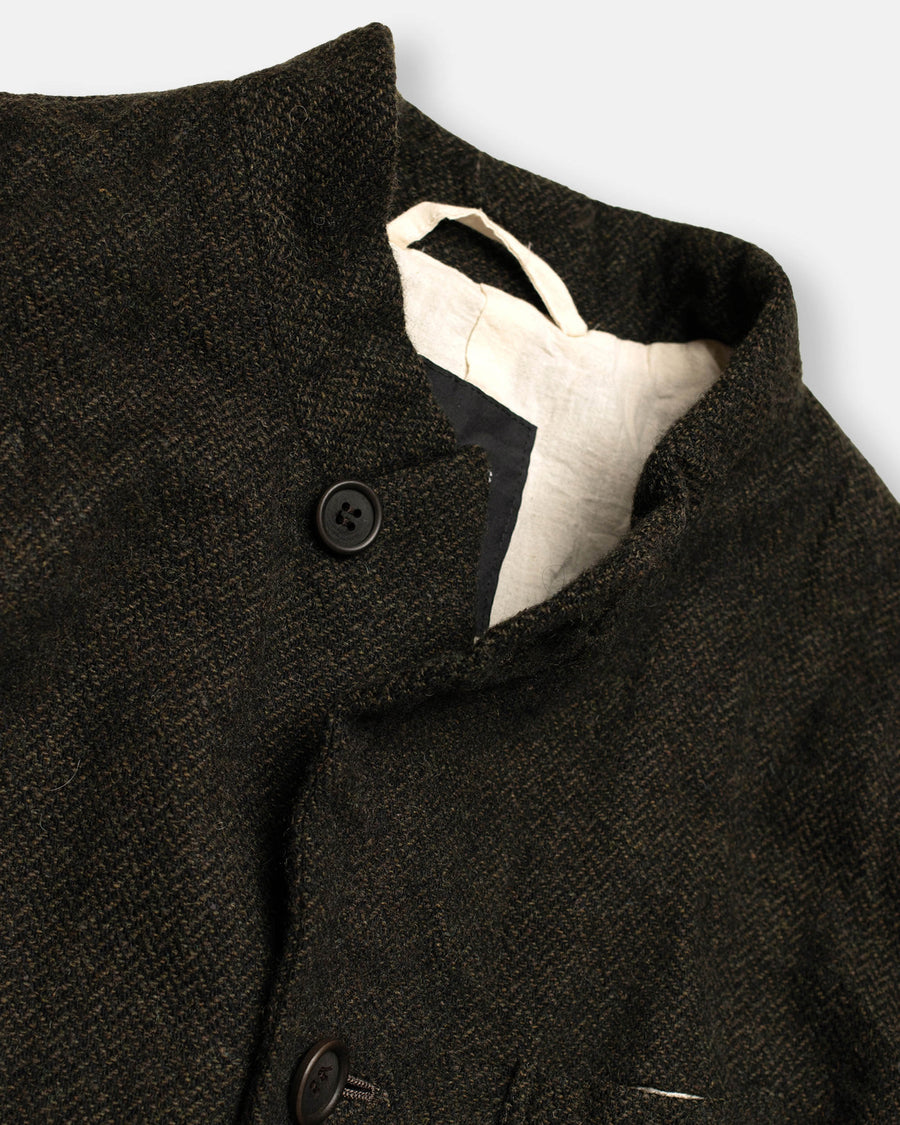 eco wool herringbone chesterfield coat